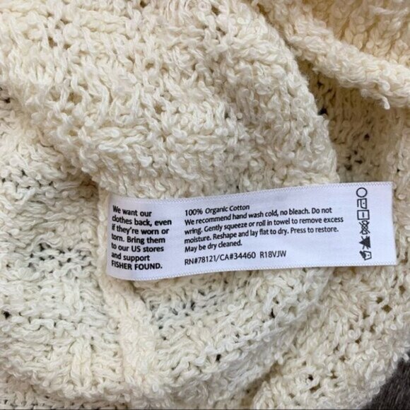 Eileen Fisher Organic Cotton Turtleneck Sweater Waffle Knit Size Cream Pullover - Picture 13 of 16